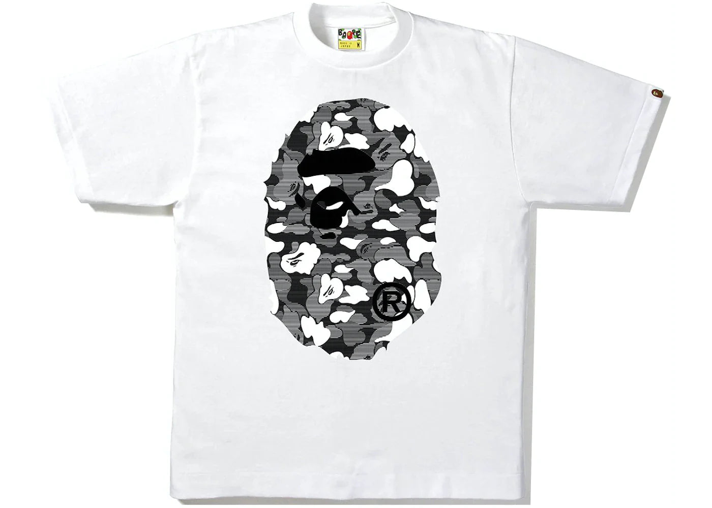 BAPE Stripe ABC Camo Big Ape Head Tee White/Black