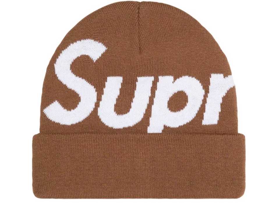 Supreme Big Logo Beanie (FW22) Brown