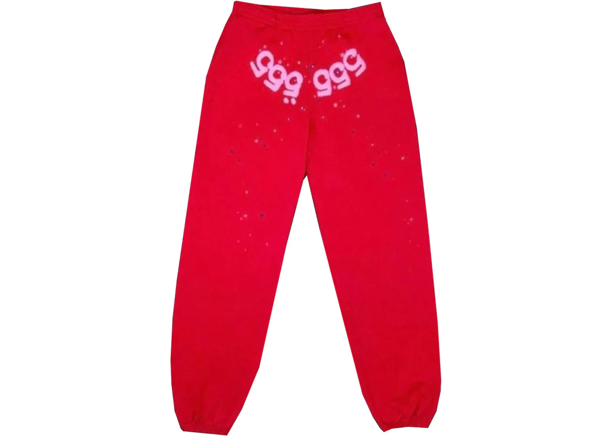 Sp5der Worldwide Red Sweatpants Angel Number 555
