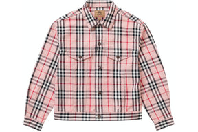 Supreme Burberry Denim Trucker Jacket Pink