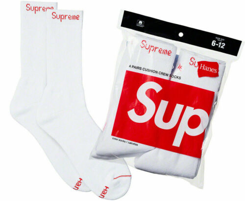 Supreme Hanes Socks (4 Pack) White